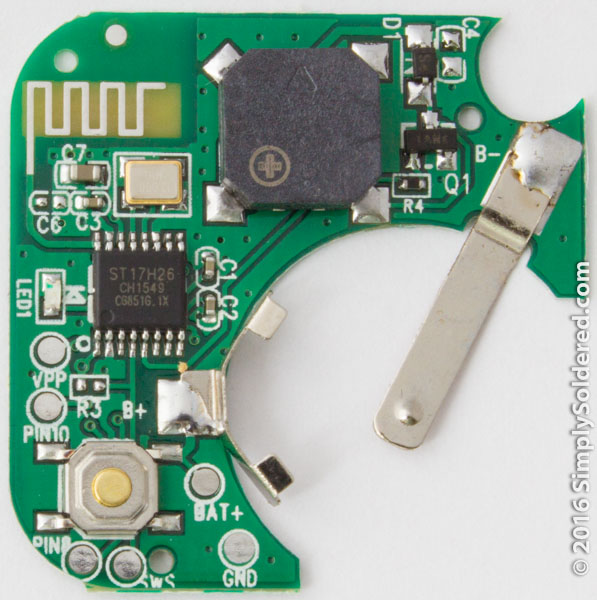 PCB of Bluetooth Low Energy Tag - front side